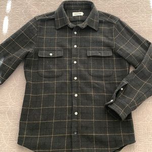 Taylor Stitch Dark Green Wool Flannel Shirt